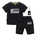 Free Cards Free Labels 100% Cotton Kids Short Sleeve t Shirt and Shorts Set Custom Design Kid Clothing Sets With Your Design