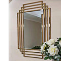 80x54.5cm Factory Price Large Gold Living Room Decor Metal Wall Mirrors Creative Modern Decorative Metal Art Bathroom for Sale