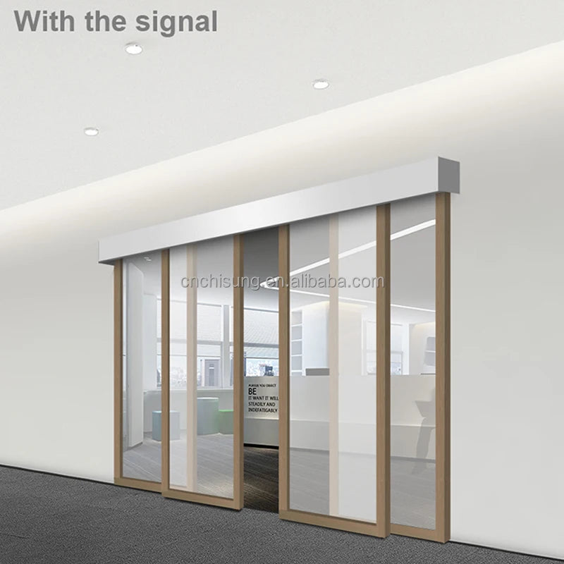 DC Brushless Motor Induction Remote Electric Glass Door Opener with Cover