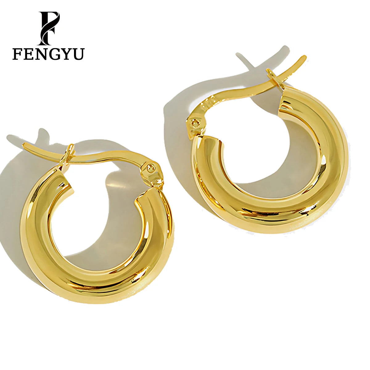 Luxury 18K Gold Chunky Hoop Earrings 925 Sterling Silver Fashion Geometric Round Earring Custom Designer Fine Jewelry Wholesale