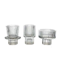 European Style Minimalist Double Head Candlestick Holder Vertical Transparent Glass Metal for Tabletop Coffee Shop Decorations