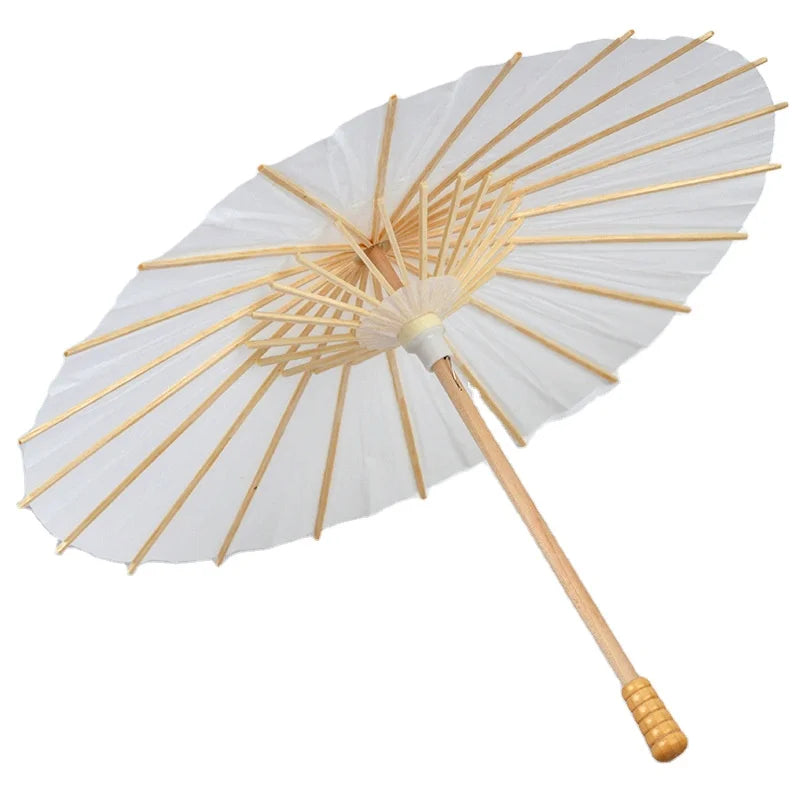 Wholesale Chinese Handmade Craft Bridal Wedding Parasol White Oil Paper Umbrella with Love Style Customized Pattern Gift