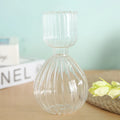 Modern Luxury 25cm Tall Transparent Striped Borosilicate Glass Cylinder Tabletop Vase Good Quality Home Decor for Wedding