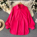 One Size New Solid Color Shirts for Spring and Autumn Seasons Medium Length Fashionable Long Sleeved Sun protection Shirts