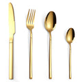 4PCS Eco-Friendly Stainless Steel 304 Steak Knife Fork Dinner Tea Spoon Set Gold Plated Party Flatware Set
