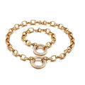 Woman 316L Stainless Steel Bracelets and Necklaces Suits Zircon Three-piece Necklace Titanium Fine Chain Jewelry Sets