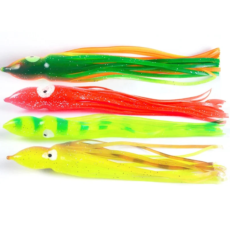 6 Inch Plastic Tuna Octopus Bait Squid Skirts Fishing Lures Trolling Offshore Octupus Skirt Bait Big Game Tuna Lure