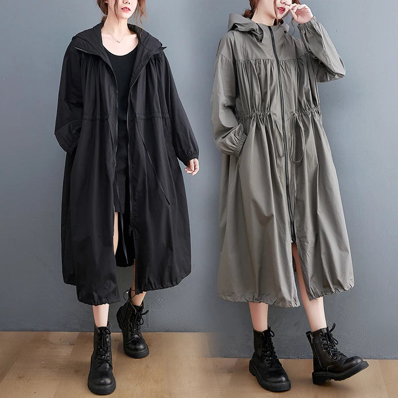 Wholesale 2026 New Spring Casuai Leisure British Fashion Hooded Mid Length Women's Coat