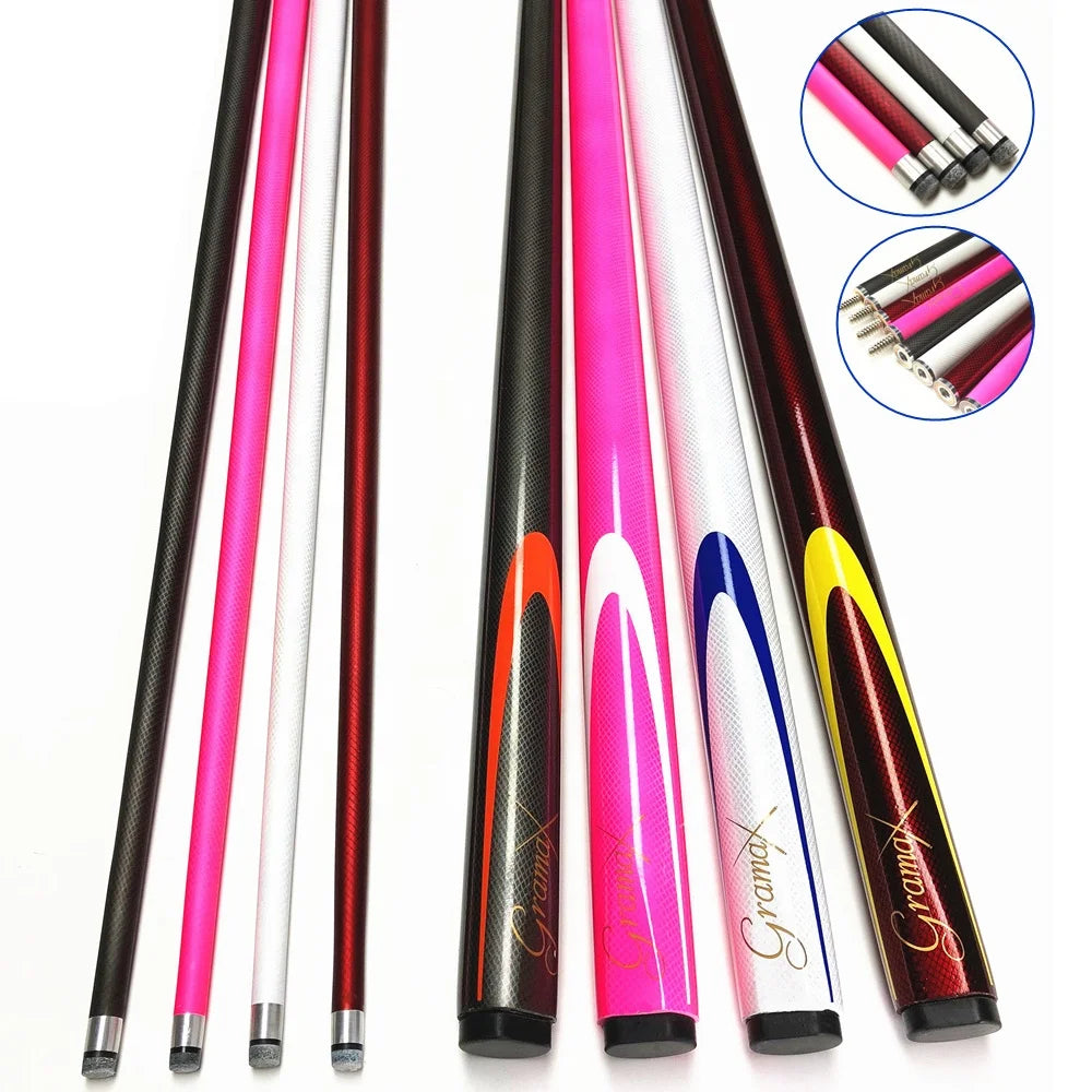 Hot Sell Colorful Carbon Fiber Shaft 1/2 -pc Billiard Bool Cue Stick