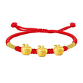 Dubai Jewelry Bracelet Female Gold Plated Simple Pearl Pearl Gold Plated  Red String Bracelet 3D Hard Gold Plated Weave