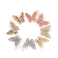 Best Gift 14k Gold Plated Crystal CZ Butterfly Stud Earrings Pink Cubic Zirconia Butterfly Earrings