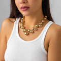 Women's Chunky Large Simulated Pearl Choker Necklace Multi-Strand Pearl Bridal Necklace Vintage 1920s Large Pearl Collar Choker