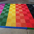 Modular Garage Floor Tiles | Interlocking PP Plastic Mats for Car Wash Warehouse Showroom | Vented & Durable Design