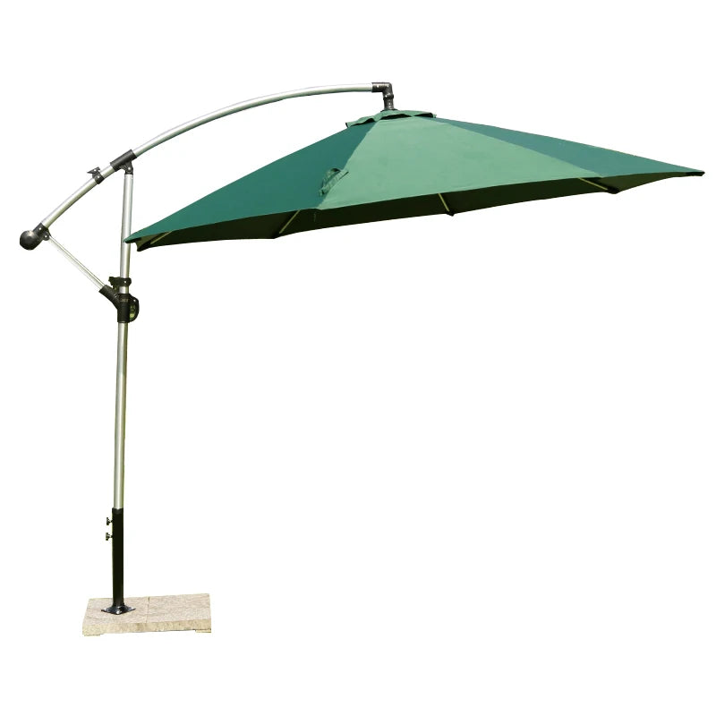 FEAMONT Luxury 9ft*9ft Aluminum Hanging Offset Patio Umbrella Waterproof Banana Design Pongee Fabric Garden Beach Umbrella