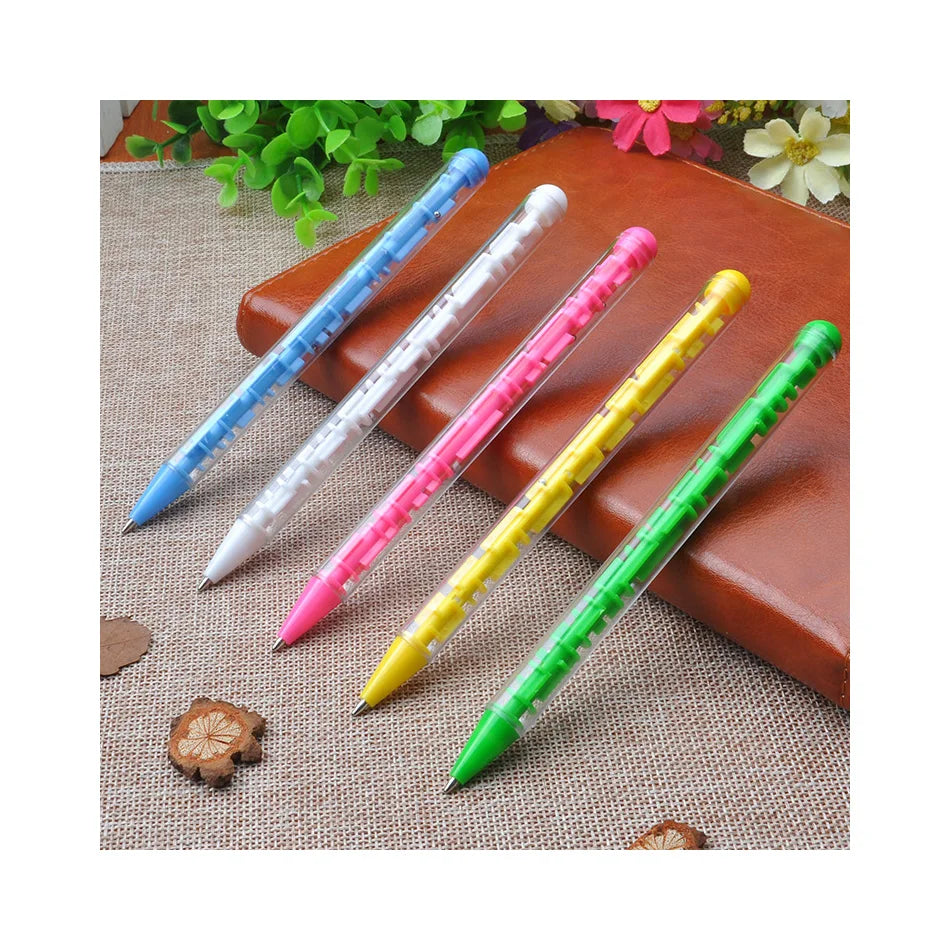 Hot Selling Custom Logo Multi-color Sports Puzzle Toy Ballpoint Pen Plastic Maze 1.0mm Writing Width for Adults Kids Students