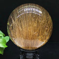 Top Grade Natural Crystal Balls Spheres Copper Gold Rutile Golden Rutilated Ball Sphere for Home Decoration
