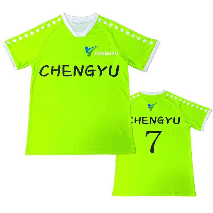 Custom Sublimation Soccer Jersey European Fluorescent Color Football Uniform Digital Thermal Transfer Youth  Football Jersey