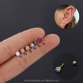 New Dainty Tiny Color CZ Classic Engagement Wedding Stainless Steel Stud Earring Auricle Piercing Jewelry Lobe Helix Rook