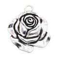 Charms Rose Flower 36x33mm Tibetan Silver Color Pendants Antique Jewelry Making DIY Handmade Craft