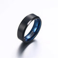 Wholesale Rings Anniversary Waterproof Gift Blue Black Tungsten Steel Finger Rings for Men