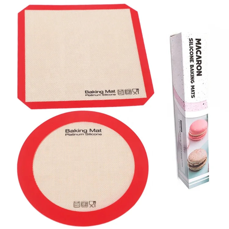 Factory Customized Basics Silicone Non-Stick Food Safe Baking Mat Round Square Mat Reusable Silicon Air Fryer Sheet Baking Mat