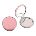Double-Sided Foldable PU Leather Round Cosmetic Mirror with Love Powder Available in Pink Red and White