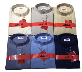 2024 Daffah Thobes Islamic Clothing Arab Men's Thobe Solid Color Kaftan Jubbah Muslim Thobe for Men