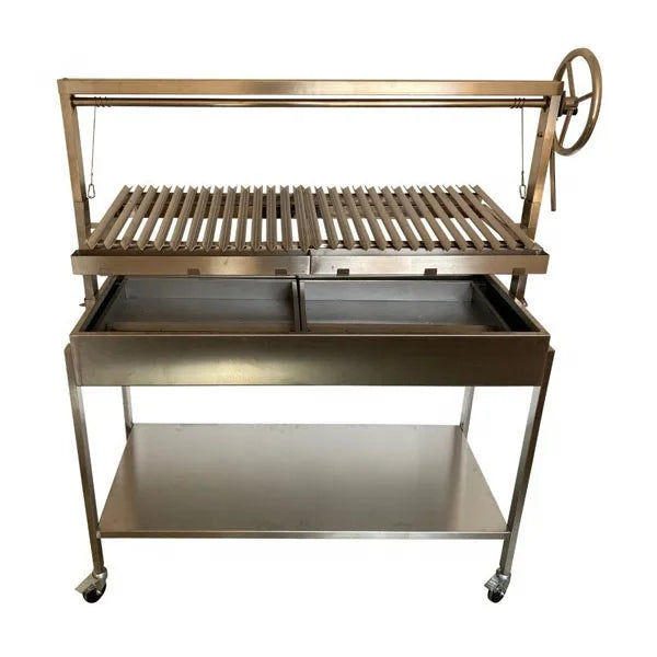 Premium Stainless Steel Charcoal Santa Maria Grill Adjustable Heights Argentinian Grill