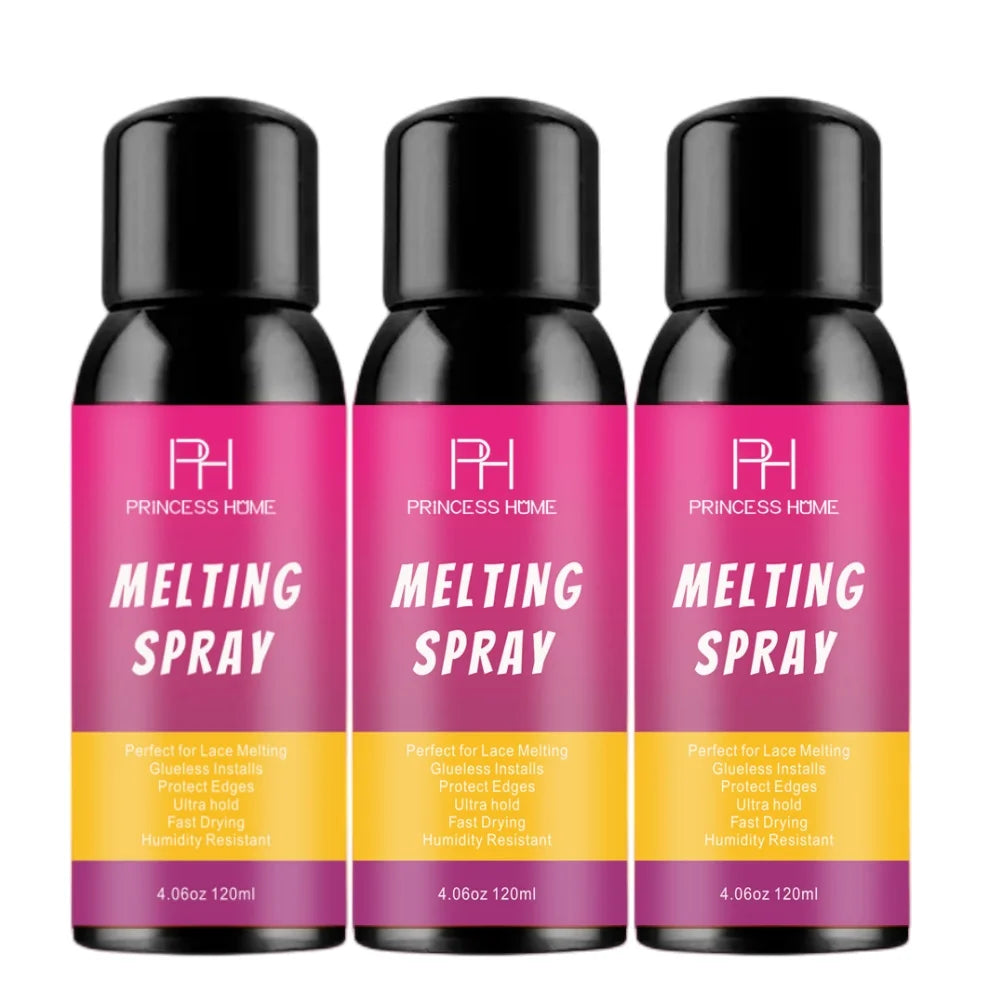 120 ml Private Label Quick Dry Hair Temporary Extreme Bond Hold Spray Black Bottle Wig Lace Adhesive Holding Lace Melting Spray