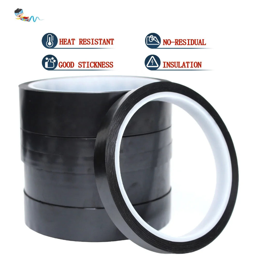 High Temperature Heat Resistant Battery Insulation Light Blocking Black Polyimide Pi Film Silicone Adhesive Kaptons Tape
