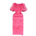 Wholesale 2026 Spring New Style Temperament Bubble Sleeves Round Neck Waist Waist Slimming Tassel Wrapped Hip Women's Dress