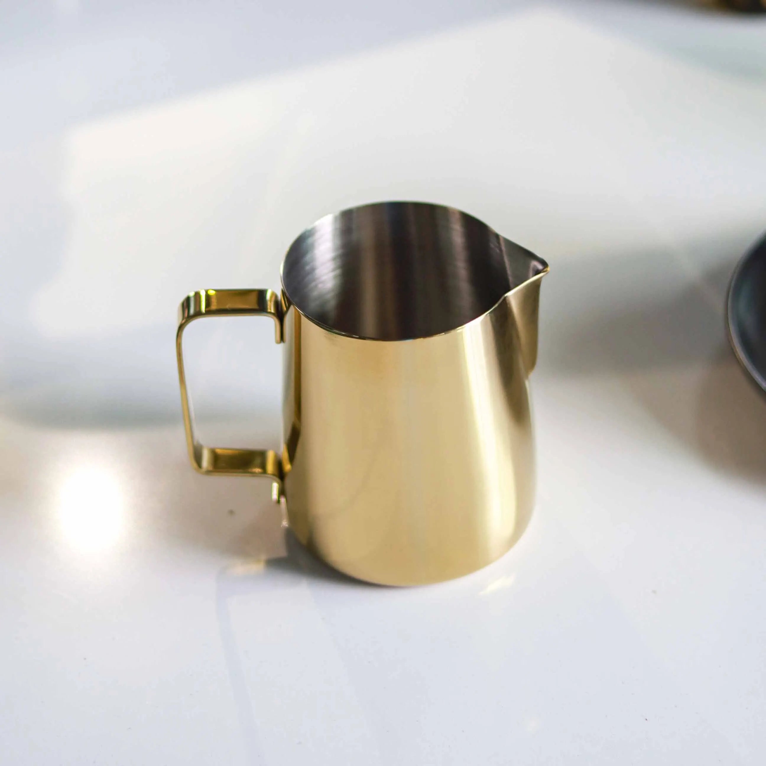 12oz Gold Color Milk Frothing Pitcher Stainless Steel Creamer Measurements Inside Foam Making for Cappuccino Latte