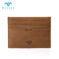 Luxury Small Business Crazy Horse Leather Wallet Pattern With Embossed Custom Logo Real Genuine Leather Credit Card Holder