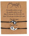 BFF Unisex 2-Piece Set Love Daisy Morse Code Bracelet Popular Alloy Couple Friendship Bracelet for Wedding Anniversary or Gift