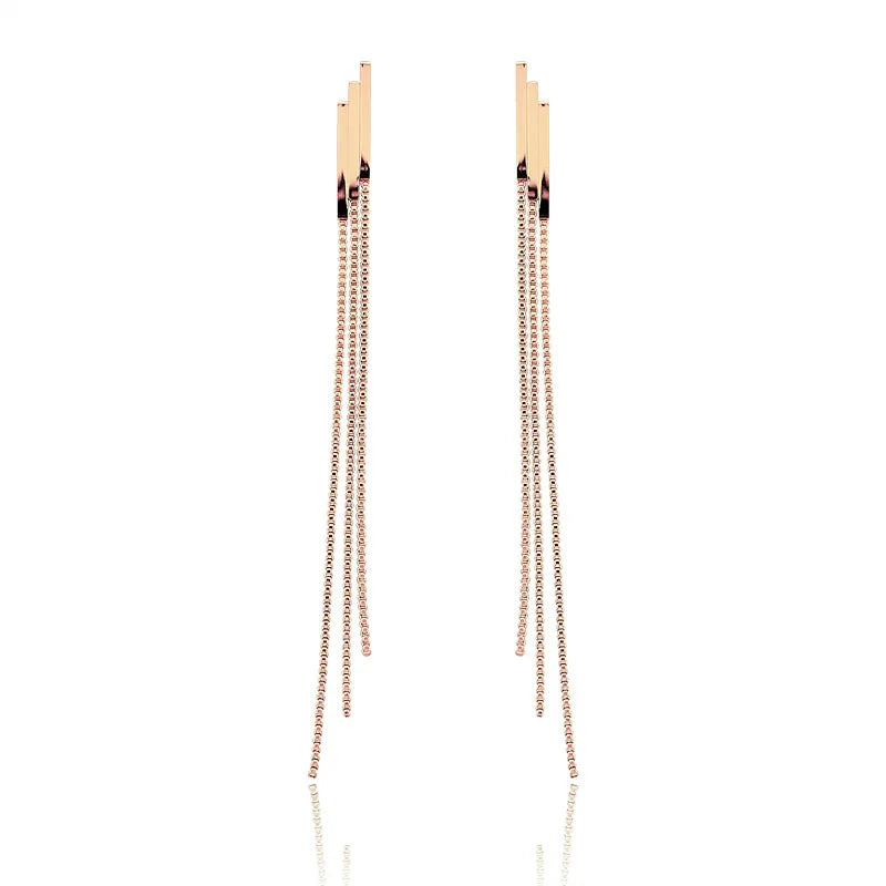 Women's Long Tassel Earrings Bridal Dangle Wedding Party Jewelry Present New Collection Korean Style Elegant Exquisite Earrings