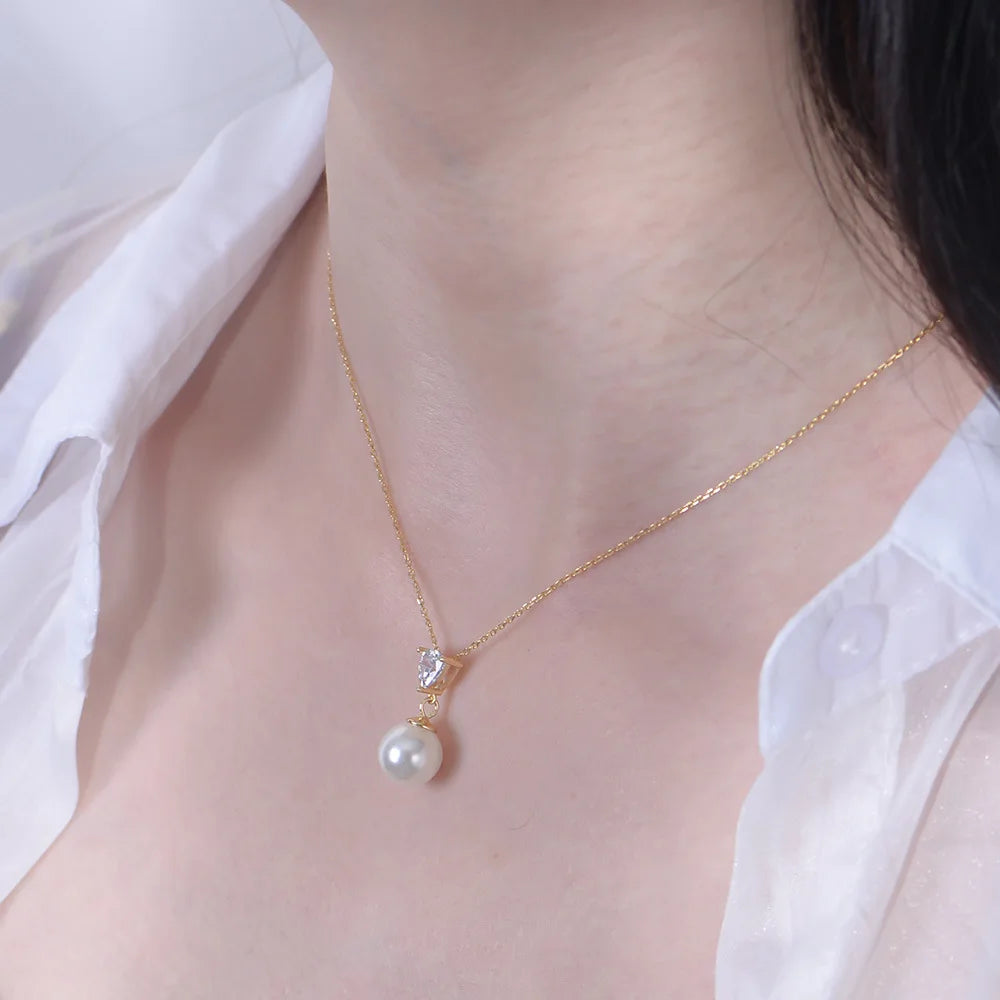 Lateefah OEM S925 Silver Genuine Pearls Necklace Set for Women