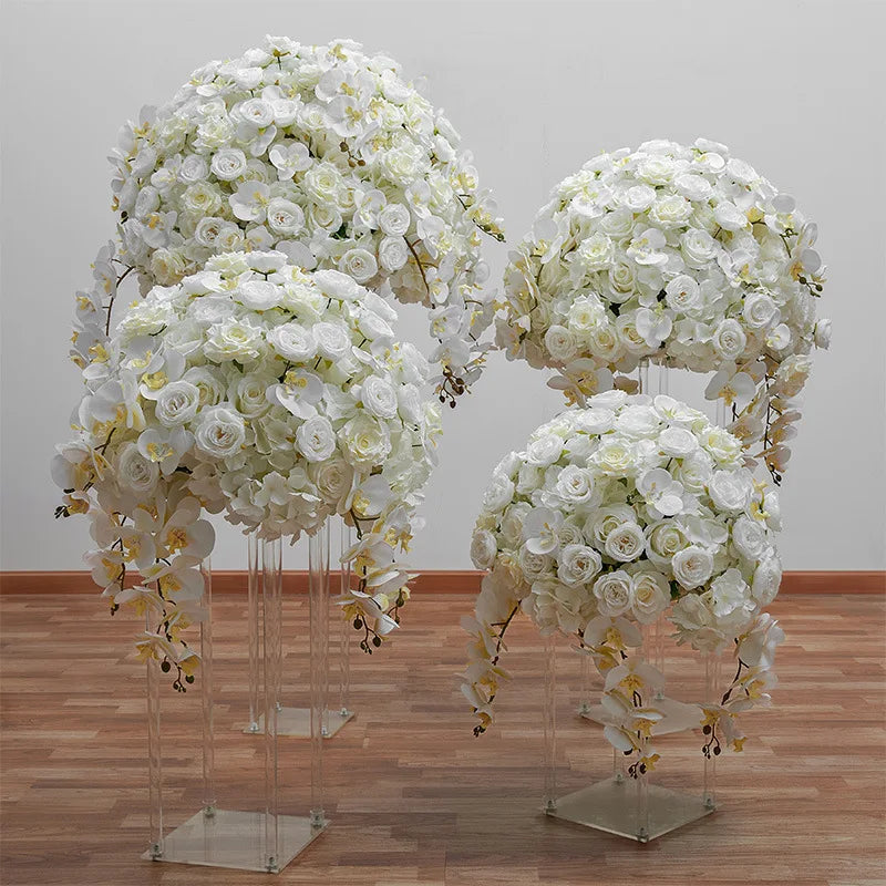 Wedding Table Centerpieces Floral Artificial Rose Peony Hydrangea Flower Ball for Wedding Table Arrangement Flower Decoration