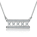 Silver Pendant Fence Shaped White Zirconia Stone Women Jewelry Pendant Necklaces 925 Silver
