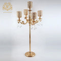 New Wedding Props 5 Head Metal Candlestick Tabletop Gold Candlestick Candelabra Centerpieces