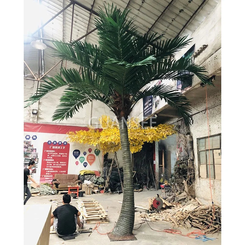 Customized Big Faux Tree High Quality Outdoor Plants UV Resistant Plastic Coconut Artificial Date Palm Tree Large Fake Tree