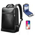 BOPAI Business Travel Men Cowhide 15.6 Inch Laptop Anti Theft Back Pack Luxury Custom Usb Charging Mochila Real Leather Backpack