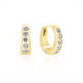 LOZRUNVE 925 Sterling Silver 14k 18k Gold Women Jewelry Accessories Fashion Bezel Diamond Huggie Hoop Earring