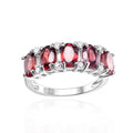 S925 Sterling Silver Oval Cut Natural Tourmaline Ring Rhodium Plated Classic Luxury Design Womens High-end Fashion Gemstone