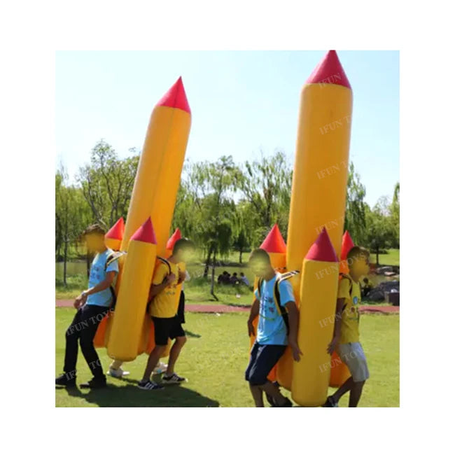 Outdoor Team Building Event Use Inflatable Space Ship / PVC Rocket Race Game for Kids and Adults