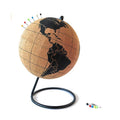 14.5cm Natural Cork Globe with Metal Stand Pin Your Travels Interactive World Globe 6" Desktop Cork Map for Travel Gifts