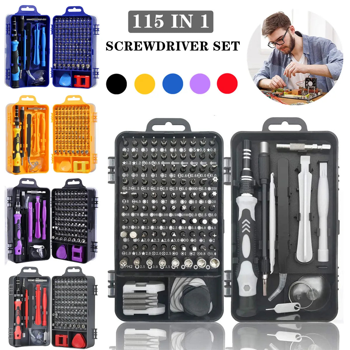 Lightweight for Home DIY and Hobby Electronics Fixing Magnetic Screwdriver Repair Tool Set