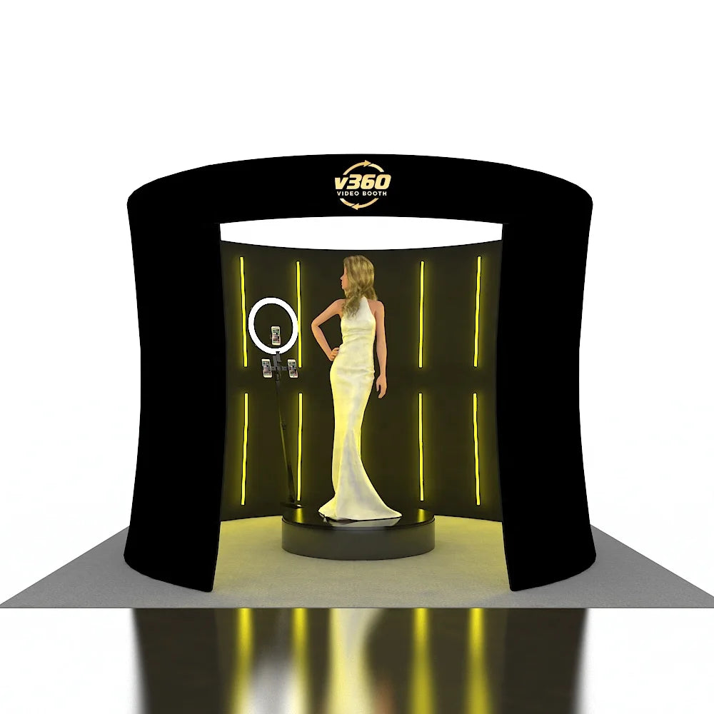 Custom Modern Design Aluminum Tension Fabric Photobooth Backdrop 360-degree Photo Booth Enclosure for Trade Shows Exhibitions