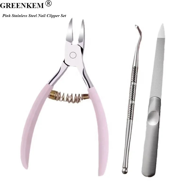 New Pink Nail Clipper Single Eagle Beak Nail Clipper Nail Edge Cutter Sead Skin Scissors Tool Set