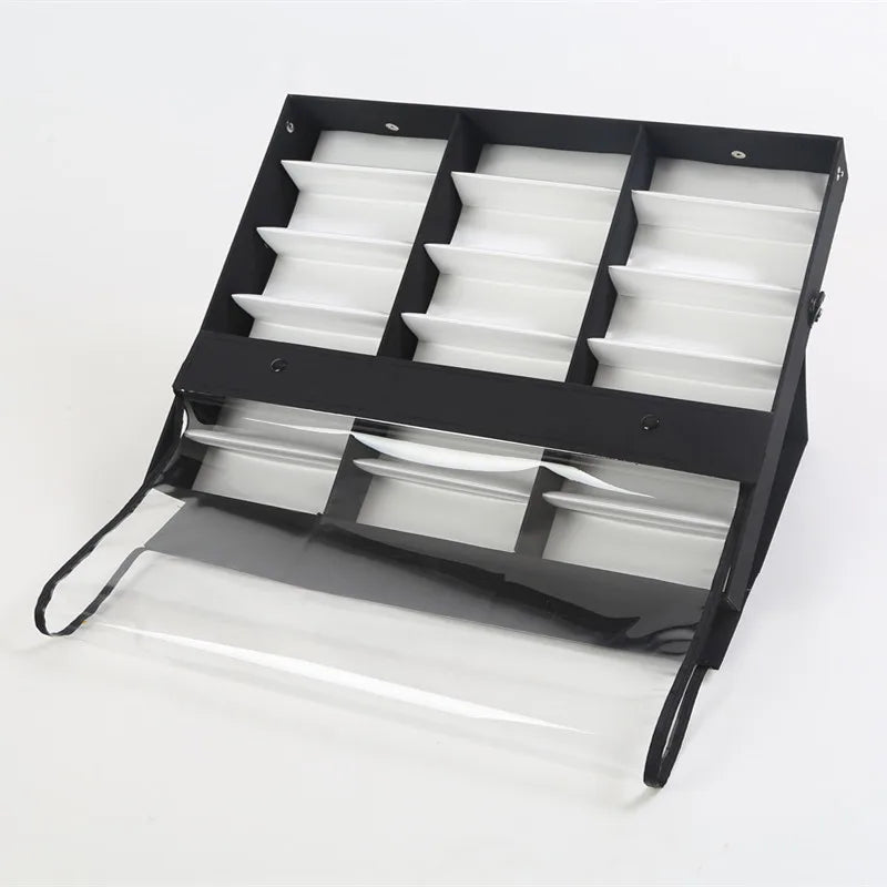 2 Lids Counter 18 Slot Optical Shop Eyeglass  Eyewear Spectacles Glasses Display Organizer Box Suitcase