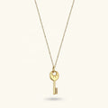 LOZRUNVE Silver 925 Classic 14k Gold Plated Vermeil Key Pendant Necklace Fashion